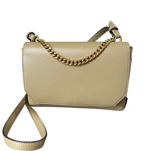 Charles& Keith Khaki Octavia Front Flap Sleek minimalistik design Crossbody Bag.